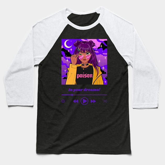 anime girl in your dream Baseball T-Shirt by white.ink